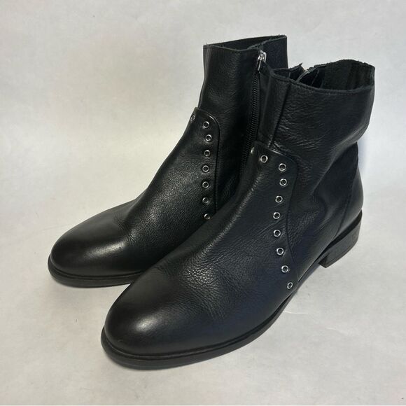 Topshop Leather Boots Women’s Size 39 Black With Metal Accent buttons - Picture 1 of 9